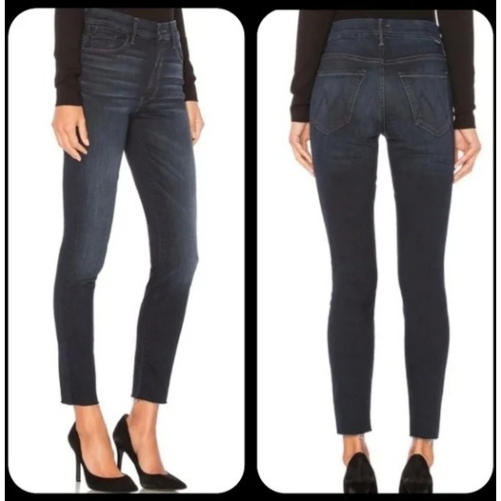 MOTHER HW Looker Ankle Fray‎ Jeans Night Owl Wash Size 25